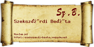 Szekszárdi Beáta névjegykártya