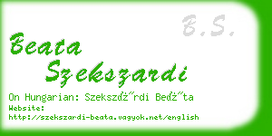 beata szekszardi business card